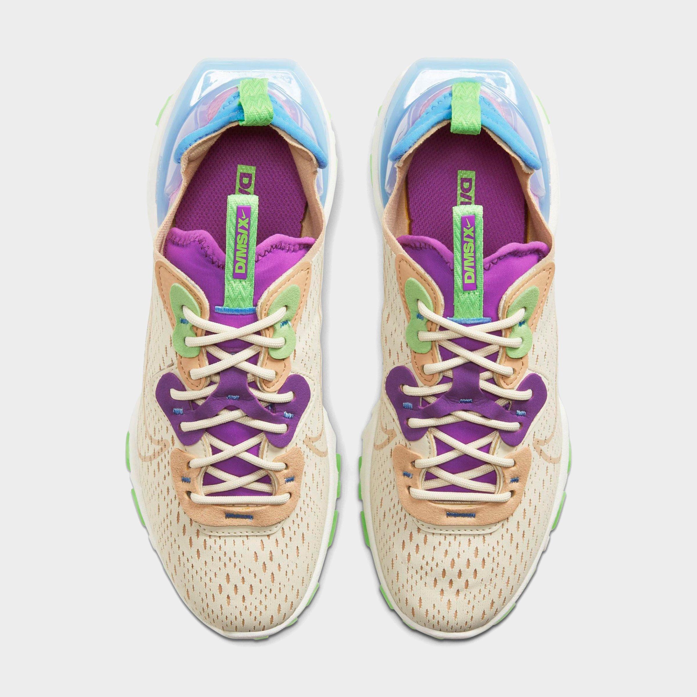 nike react purple and green