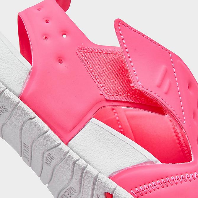 Front view of Girls' Little Kids' Jordan Flare Sport Sandals in Digital Pink/White Click to zoom