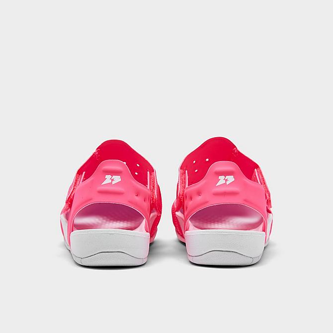 Left view of Girls' Little Kids' Jordan Flare Sport Sandals in Digital Pink/White Click to zoom