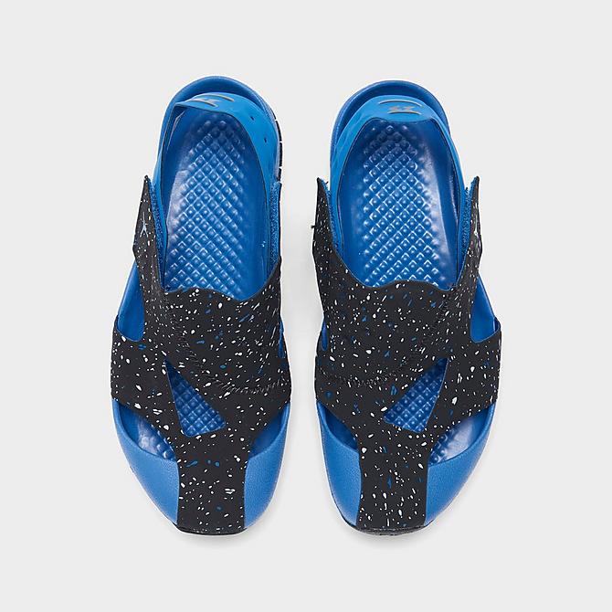 Back view of Little Kids' Jordan Flare Casual Shoes in Dark Marina Blue/Black/Mist Blue Click to zoom