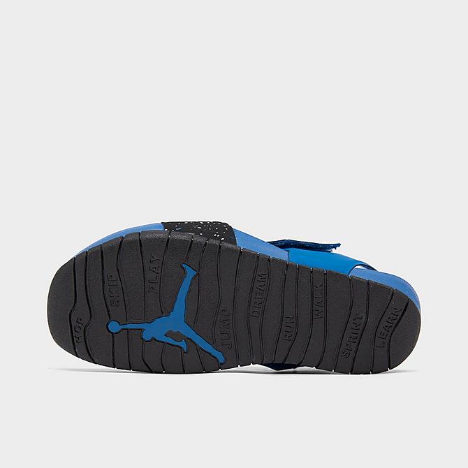 Bottom view of Little Kids' Jordan Flare Casual Shoes in Dark Marina Blue/Black/Mist Blue Click to zoom