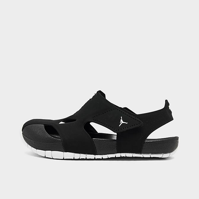 Right view of Boys' Toddler Jordan Flare Sport Sandals in Black/White Click to zoom