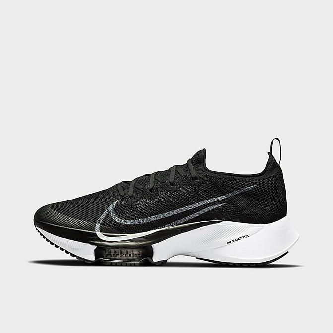 Right view of Men's Nike Air Zoom Tempo NEXT% Running Shoes in Black/Anthracite/Pure Platinum/White Click to zoom