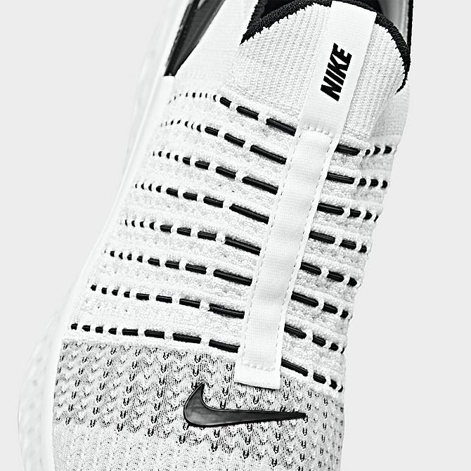 Front view of Men's Nike React Phantom Run Flyknit 2 Running Shoes in True White/Black/Pure Platinum/White Click to zoom