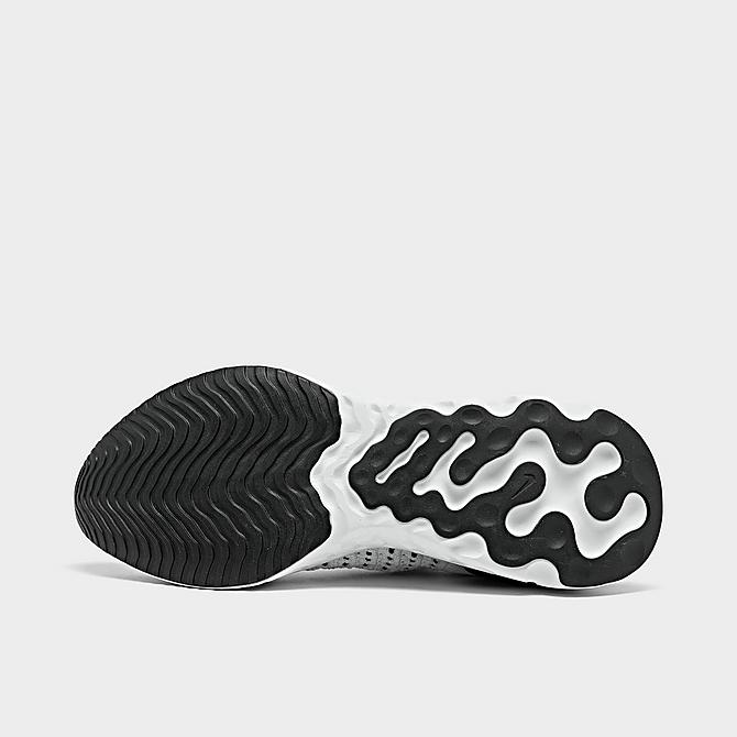 Bottom view of Men's Nike React Phantom Run Flyknit 2 Running Shoes in True White/Black/Pure Platinum/White Click to zoom