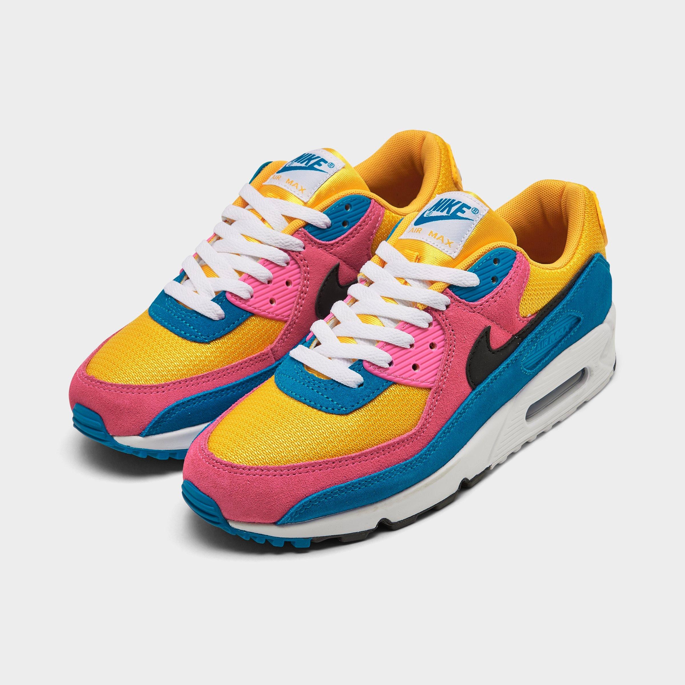 yellow blue pink air max