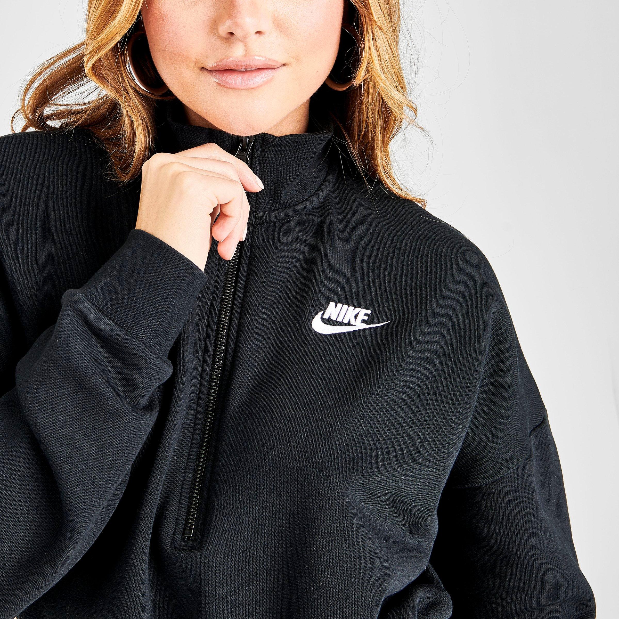 sportswear women's half zip fleece hoodie