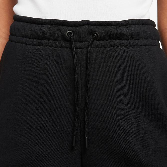 On Model 5 view of Women's Nike Sportswear Essential French Terry Shorts in Black/White Click to zoom