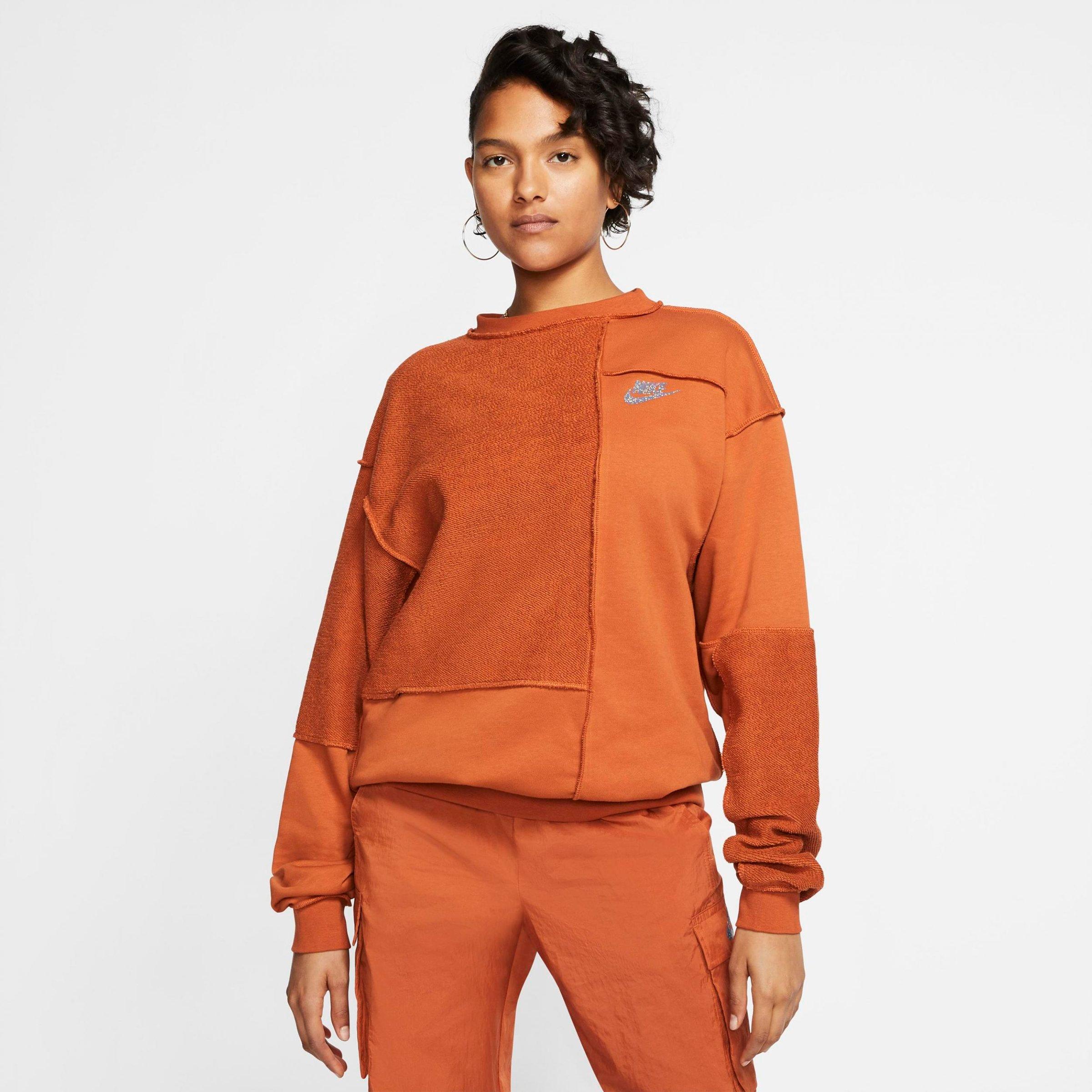 orange nike sweatshirt womens