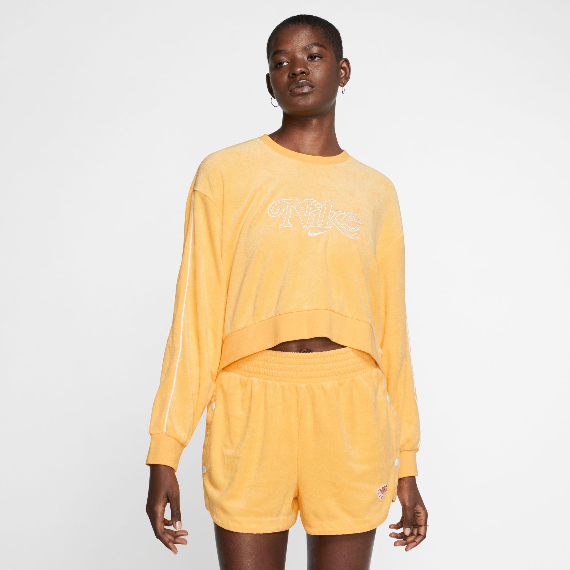 nike cropped french terry training top