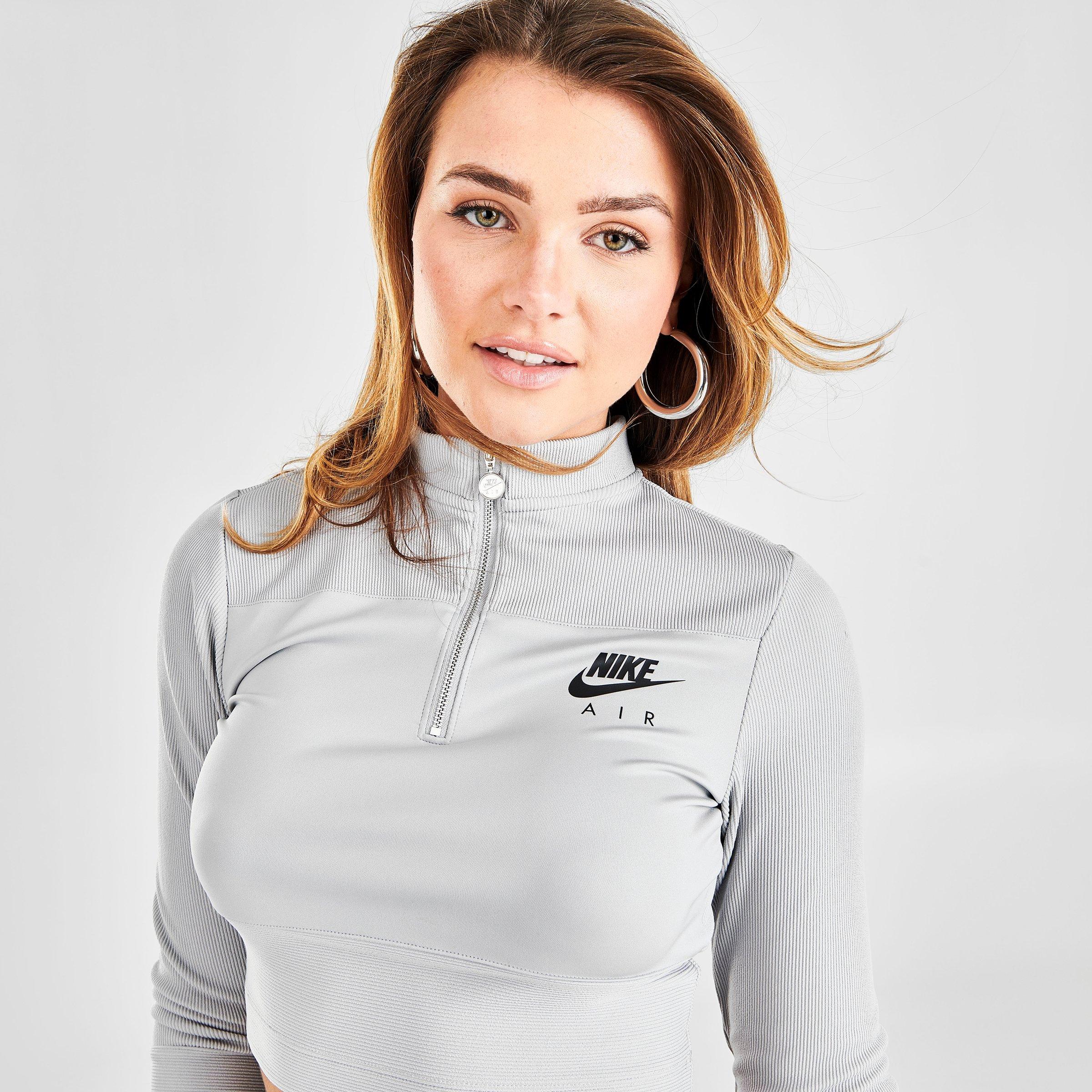 nike half zip top grey