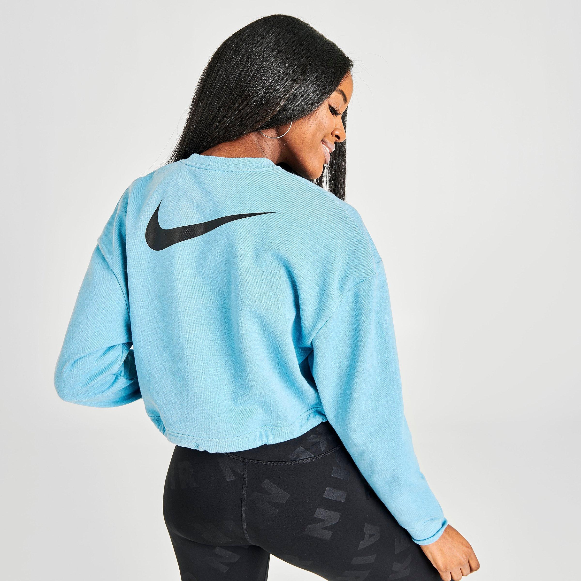 blue nike cropped hoodie