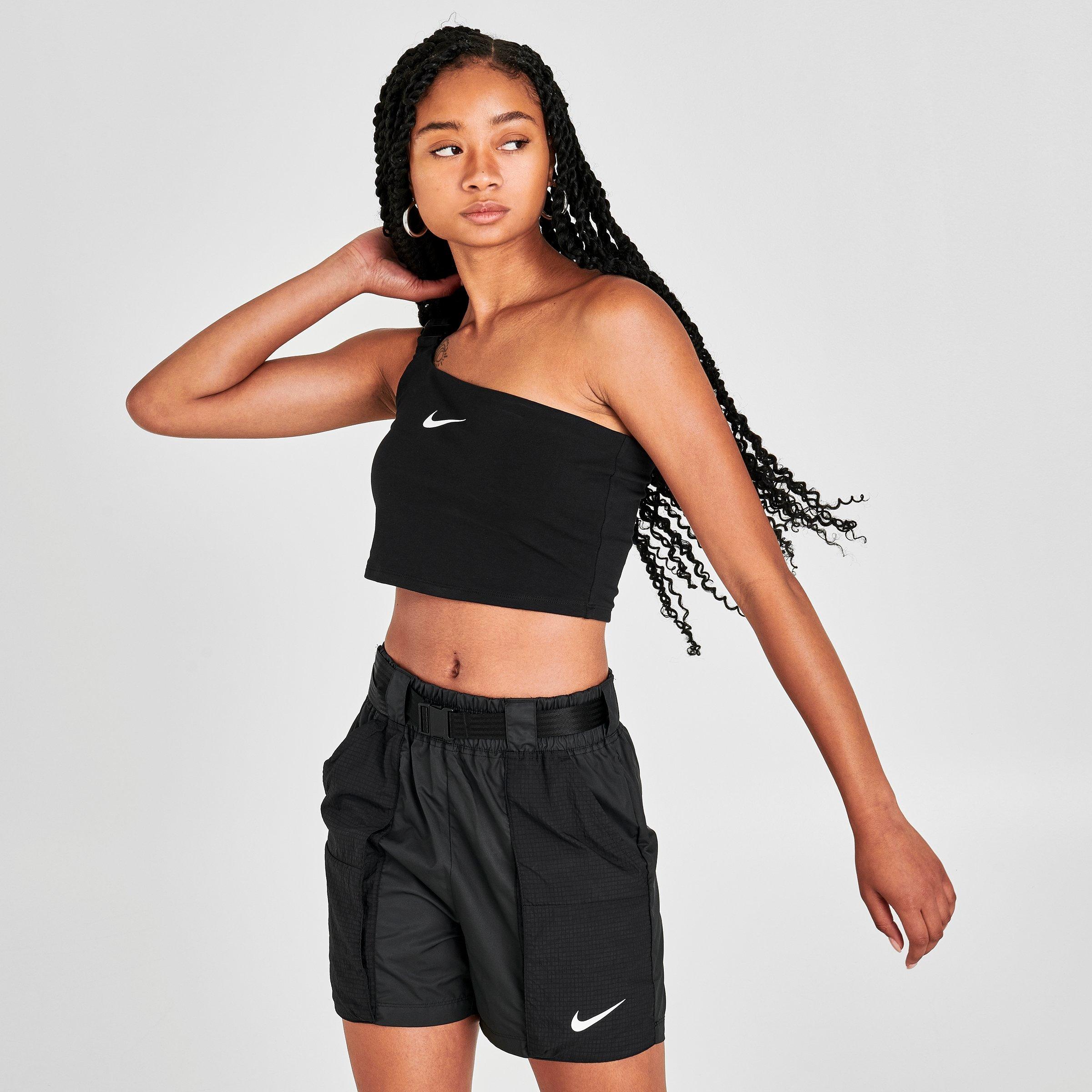 nike swoosh one shoulder top