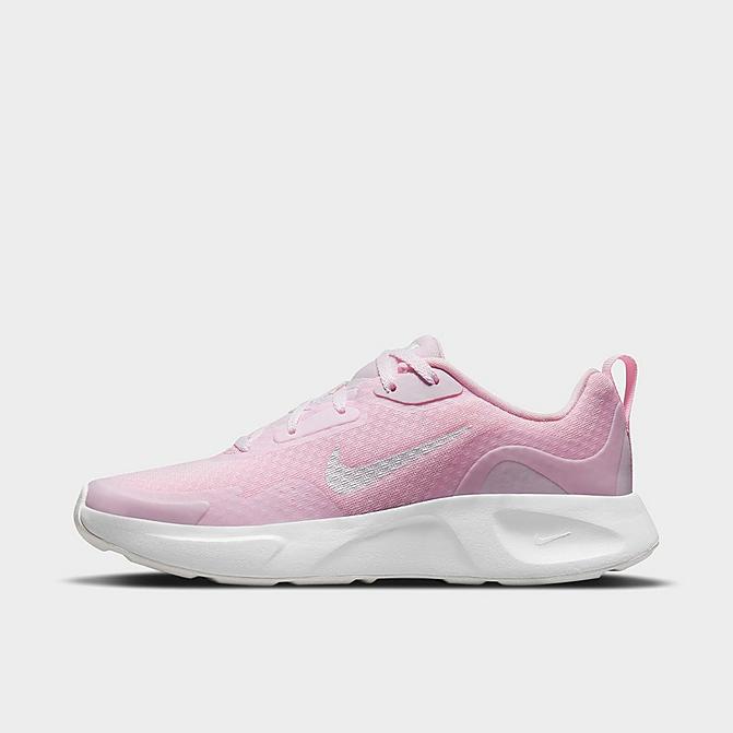 Right view of Girls' Big Kids' Nike WearAllDay Training Shoes in Pink/White Click to zoom