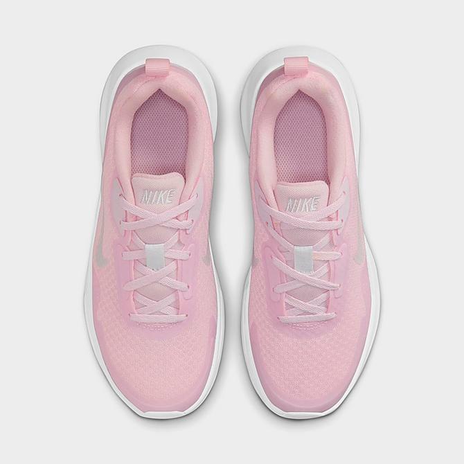 Back view of Girls' Big Kids' Nike WearAllDay Training Shoes in Pink/White Click to zoom