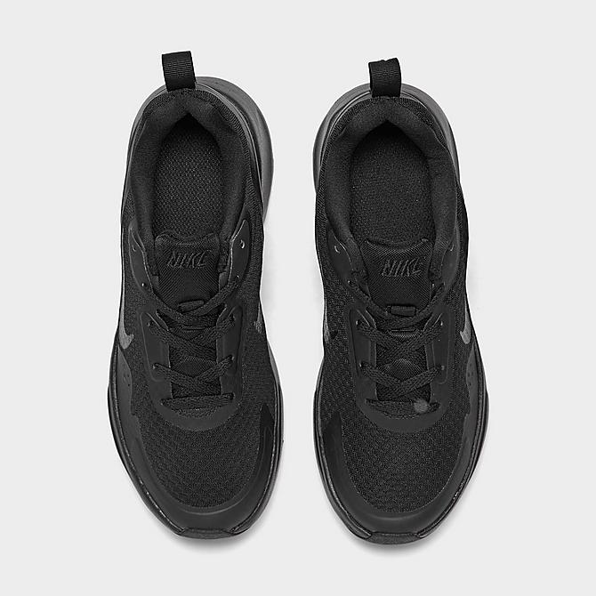 Back view of Big Kids' Nike WearAllDay Training Shoes in Black/Black/Black Click to zoom