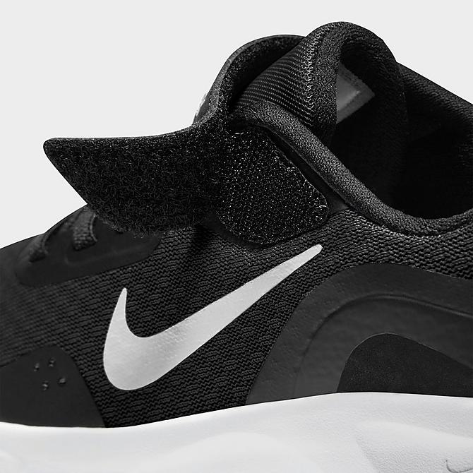 Front view of Little Kids' Nike WearAllDay Hook-and-Loop Training Shoes in Black/White Click to zoom