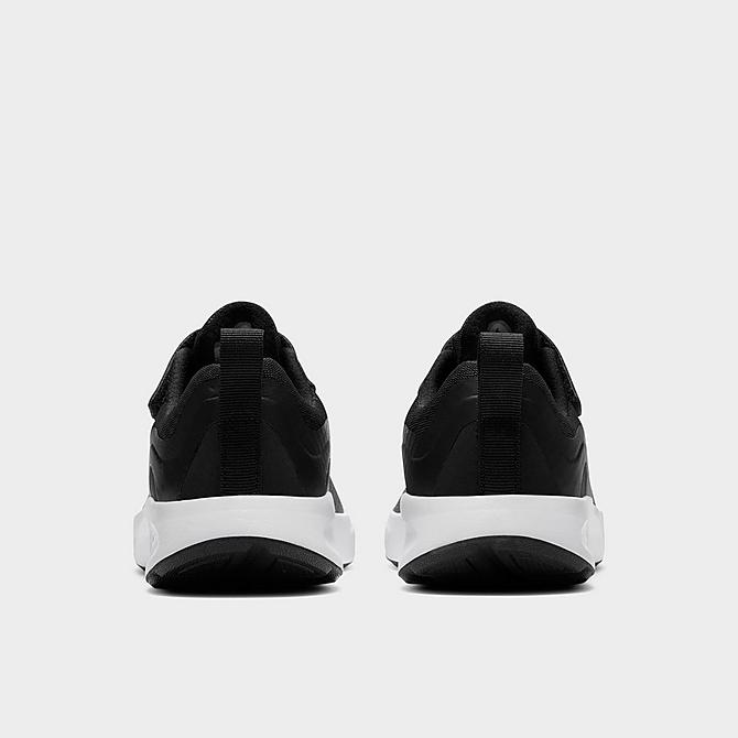 Left view of Little Kids' Nike WearAllDay Hook-and-Loop Training Shoes in Black/White Click to zoom