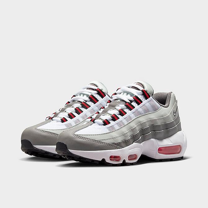 Finish Line Shoes Flat Shoes Casual Shoes Big Kids Air Max 95 Recraft Casual Shoes in Grey/Light Silver Size 3.5 Leather 