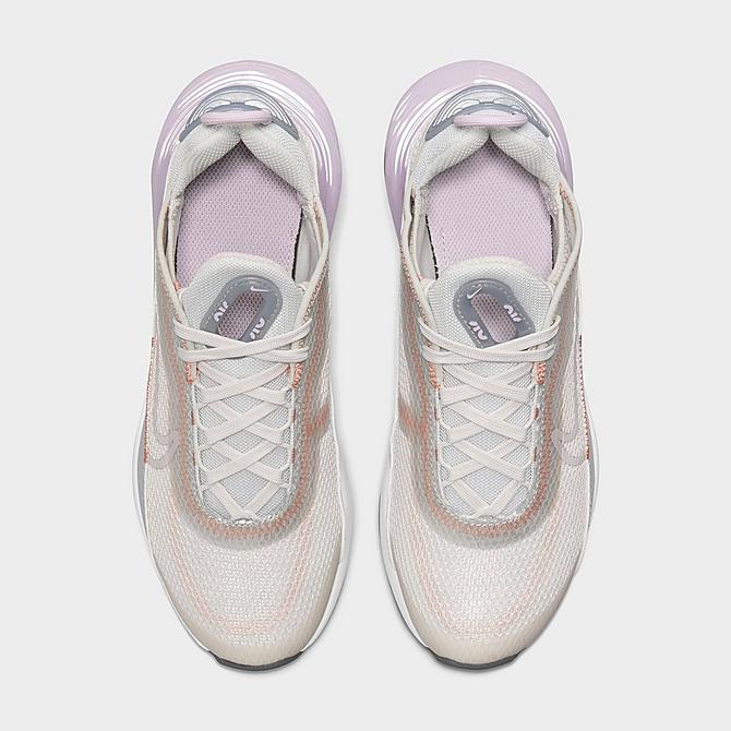 Back view of Big Kids' Nike Air Max 2090 Casual Shoes in Platinum Tint/Light Violet-Metallic Platinum Click to zoom
