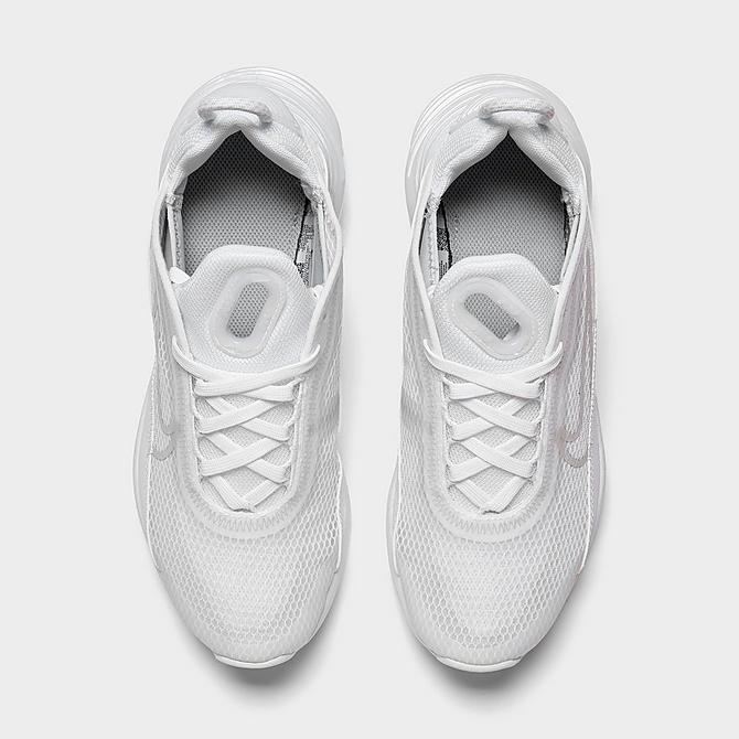 Back view of Big Kids' Nike Air Max 2090 Casual Shoes in White/Wolf Grey/White/Pure Platinum Click to zoom