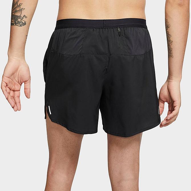 Back Left view of Men's Nike Flex Stride Shorts in Black Click to zoom