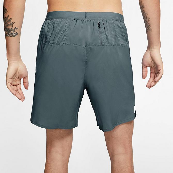 Back Left view of Men's Nike Flex Stride Shorts in Hasta/Reflective Silver Click to zoom