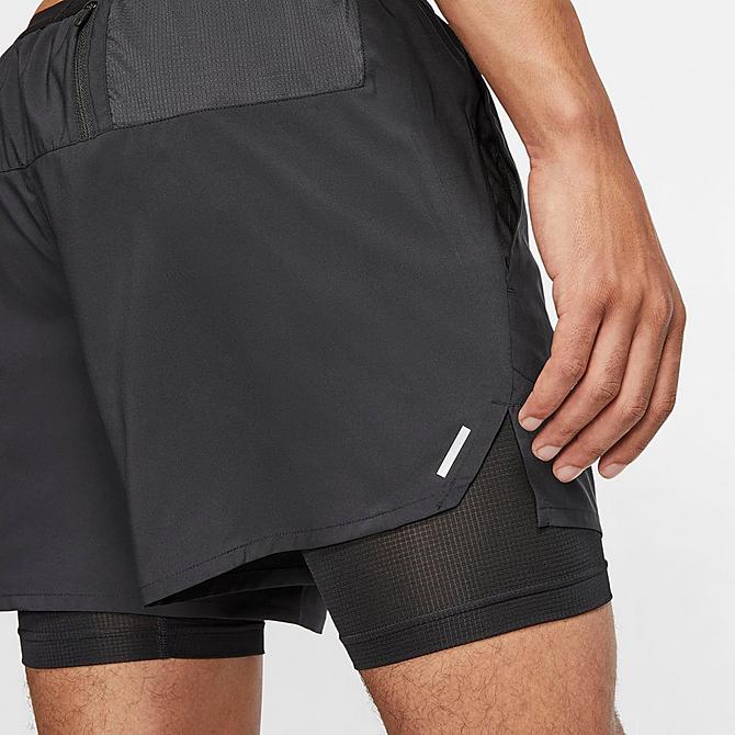 Back Right view of Men's Nike Flex Stride 2-in-1 5" Shorts in Black Click to zoom
