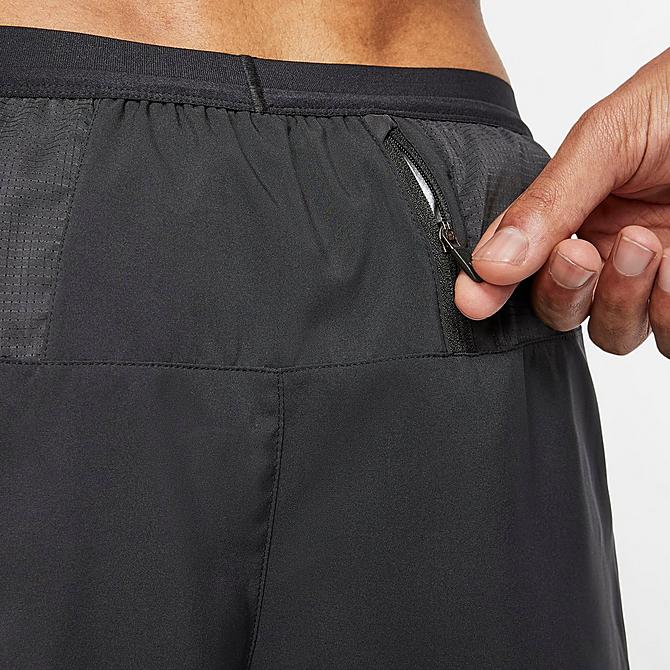 On Model 5 view of Men's Nike Flex Stride 2-in-1 5" Shorts in Black Click to zoom