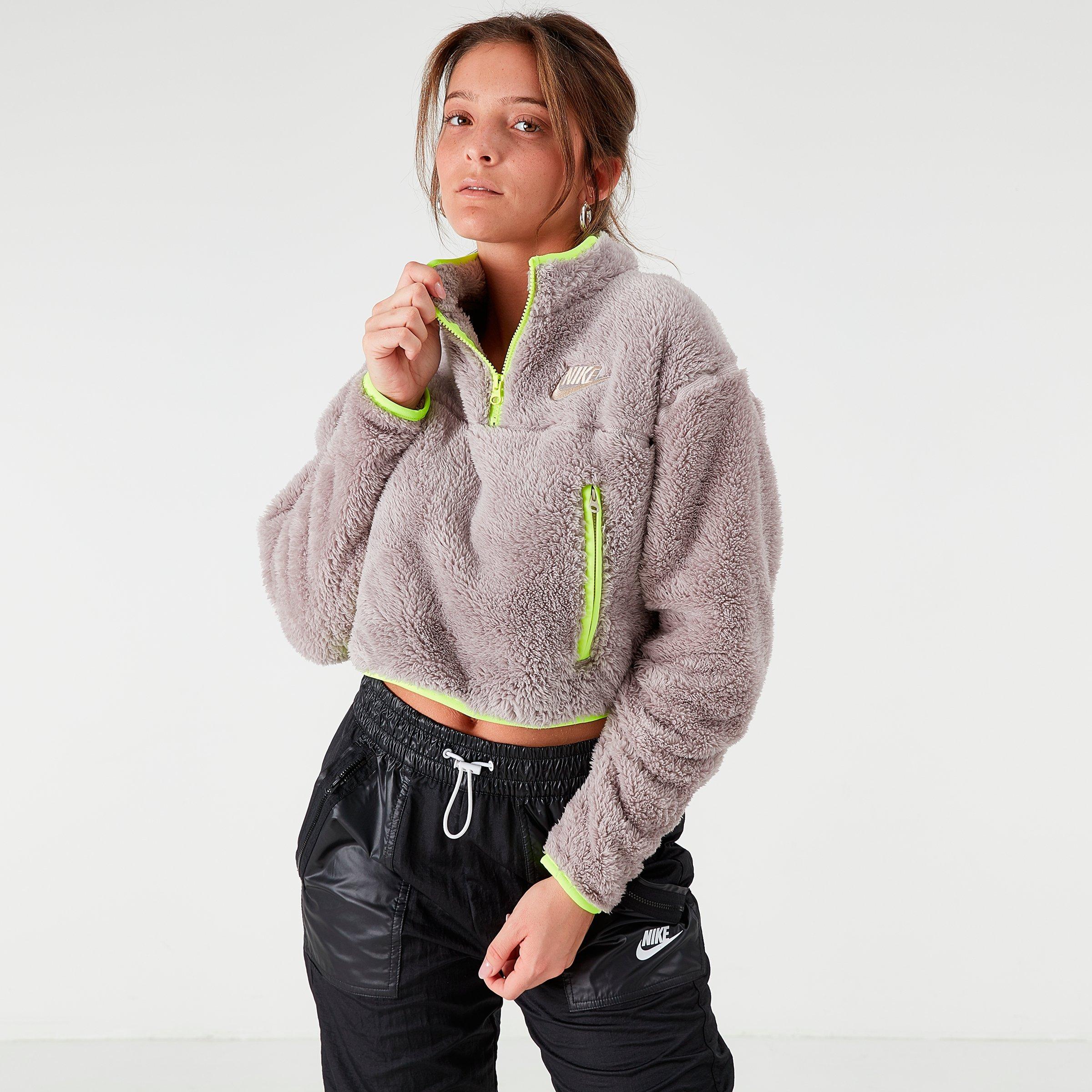 sherpa fleece nike crop