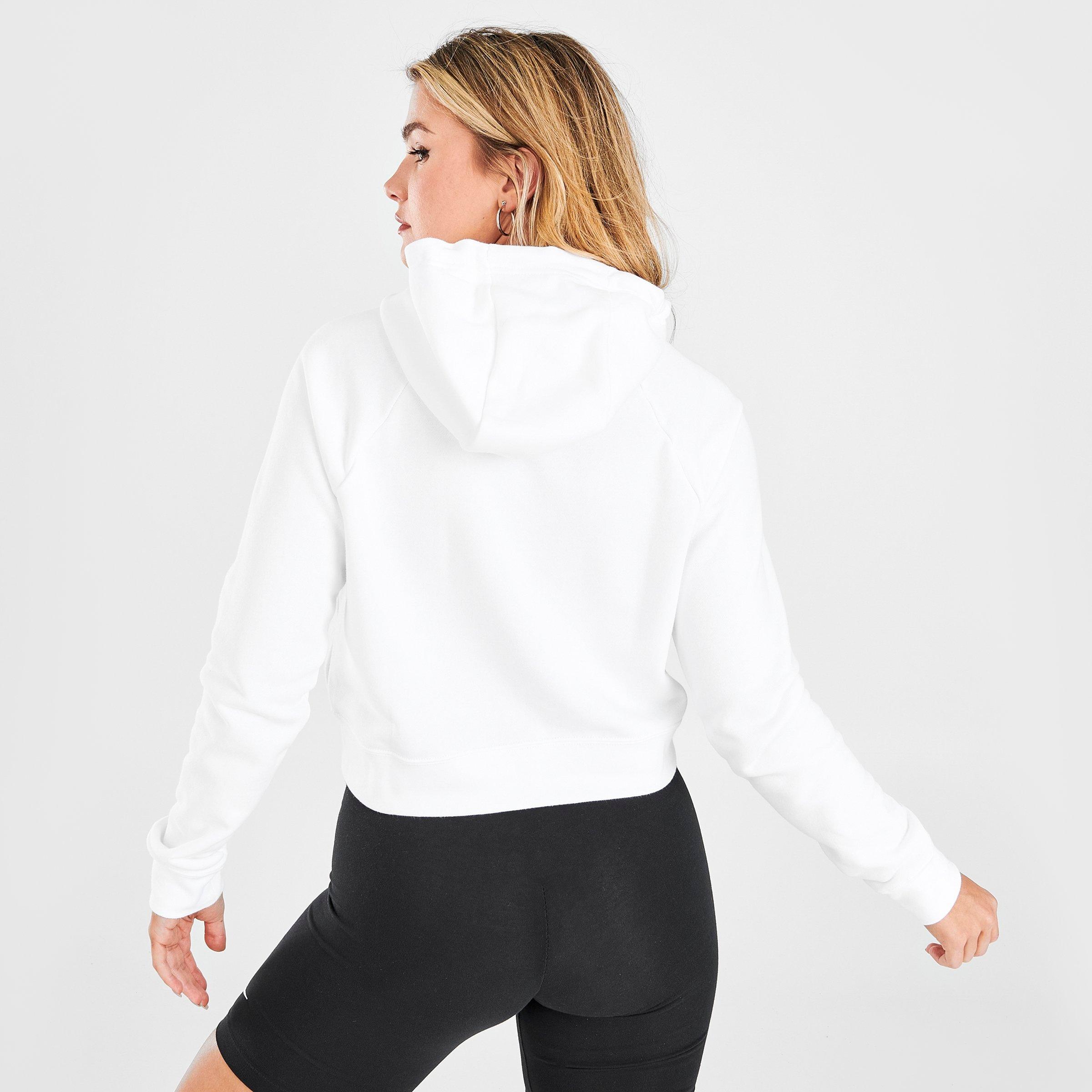 nike white cropped hoodie