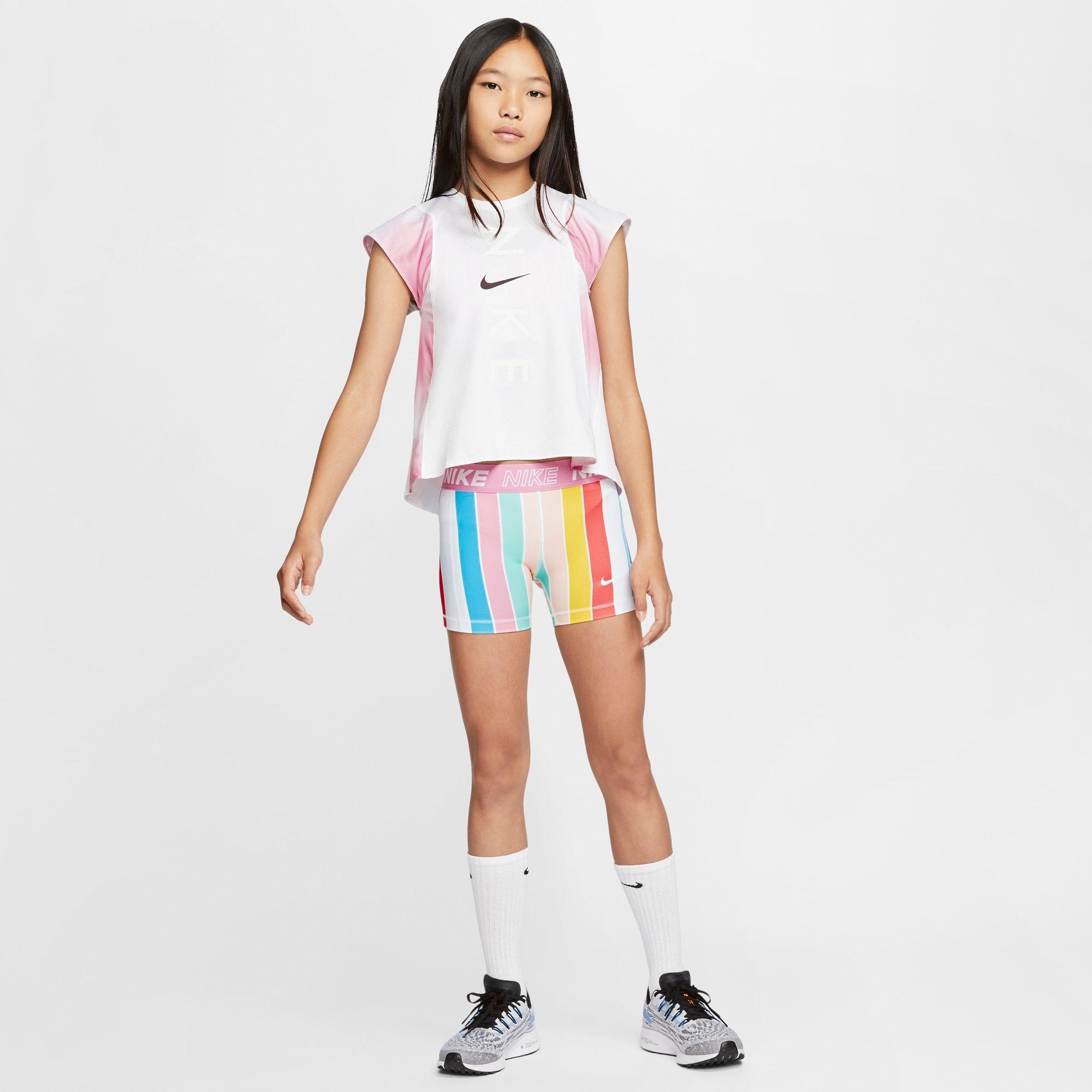 nike pro striped shorts