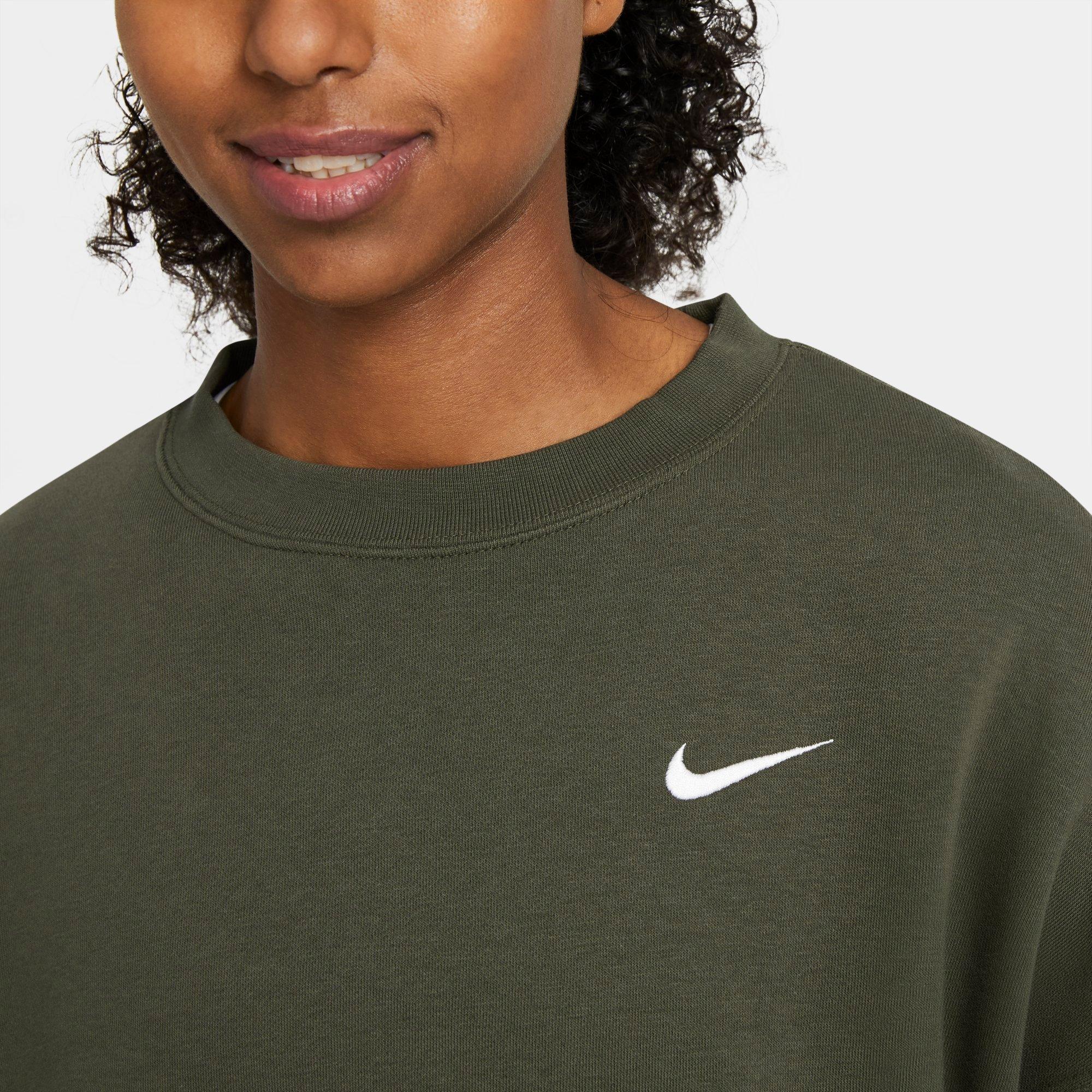 nike swoosh crew neck sweat in khaki
