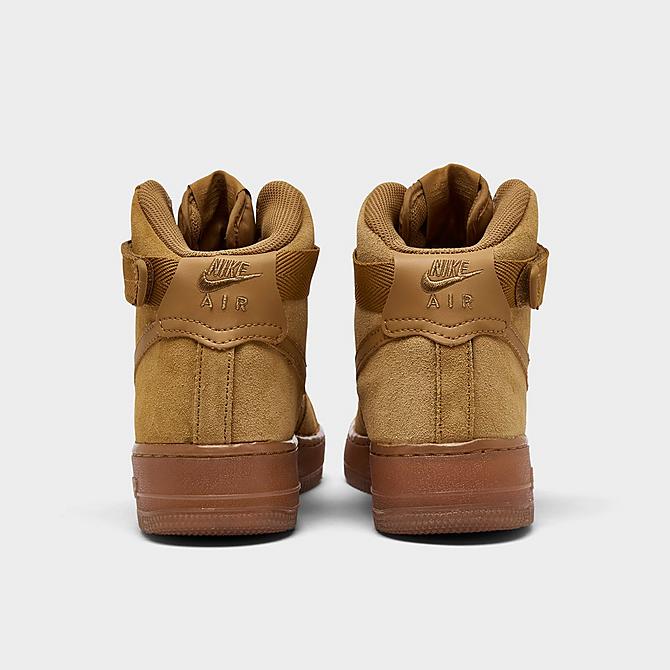 Left view of Boys' Big Kids' Nike Air Force 1 High LV8 3 Casual Shoes in Wheat/Wheat Gum/Light Brown Click to zoom