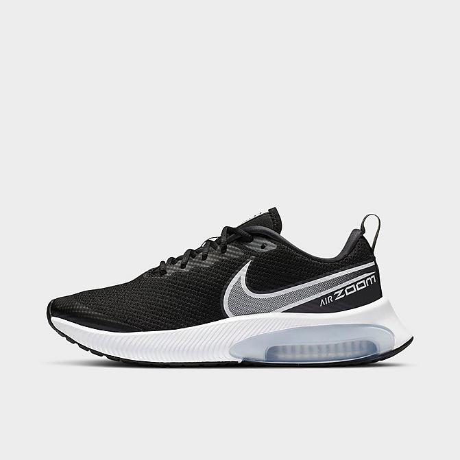 Right view of Big Kids' Nike Air Zoom Arcadia Running Shoes in Black/White-Dark Smoke Grey Click to zoom