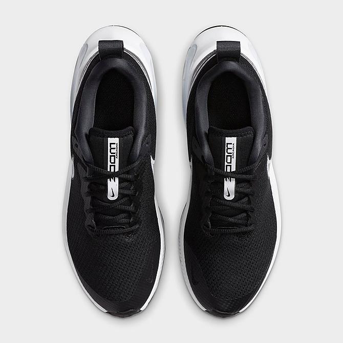 Back view of Big Kids' Nike Air Zoom Arcadia Running Shoes in Black/White-Dark Smoke Grey Click to zoom