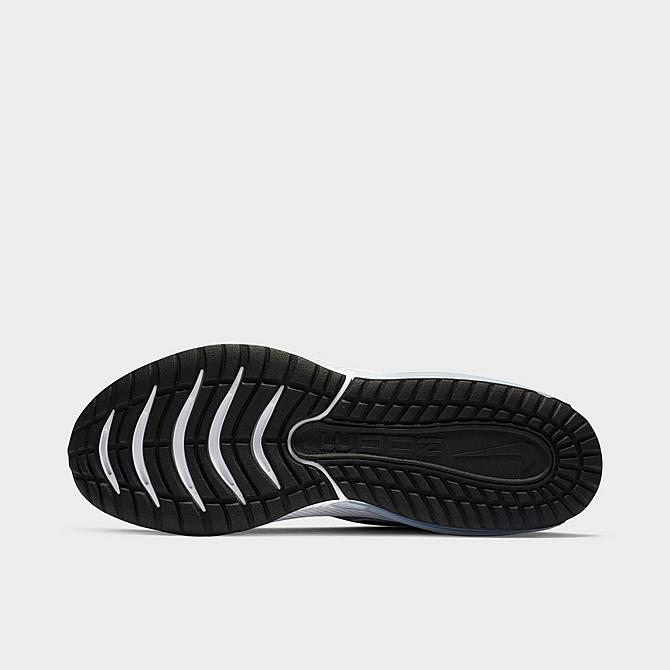 Bottom view of Big Kids' Nike Air Zoom Arcadia Running Shoes in Black/White-Dark Smoke Grey Click to zoom