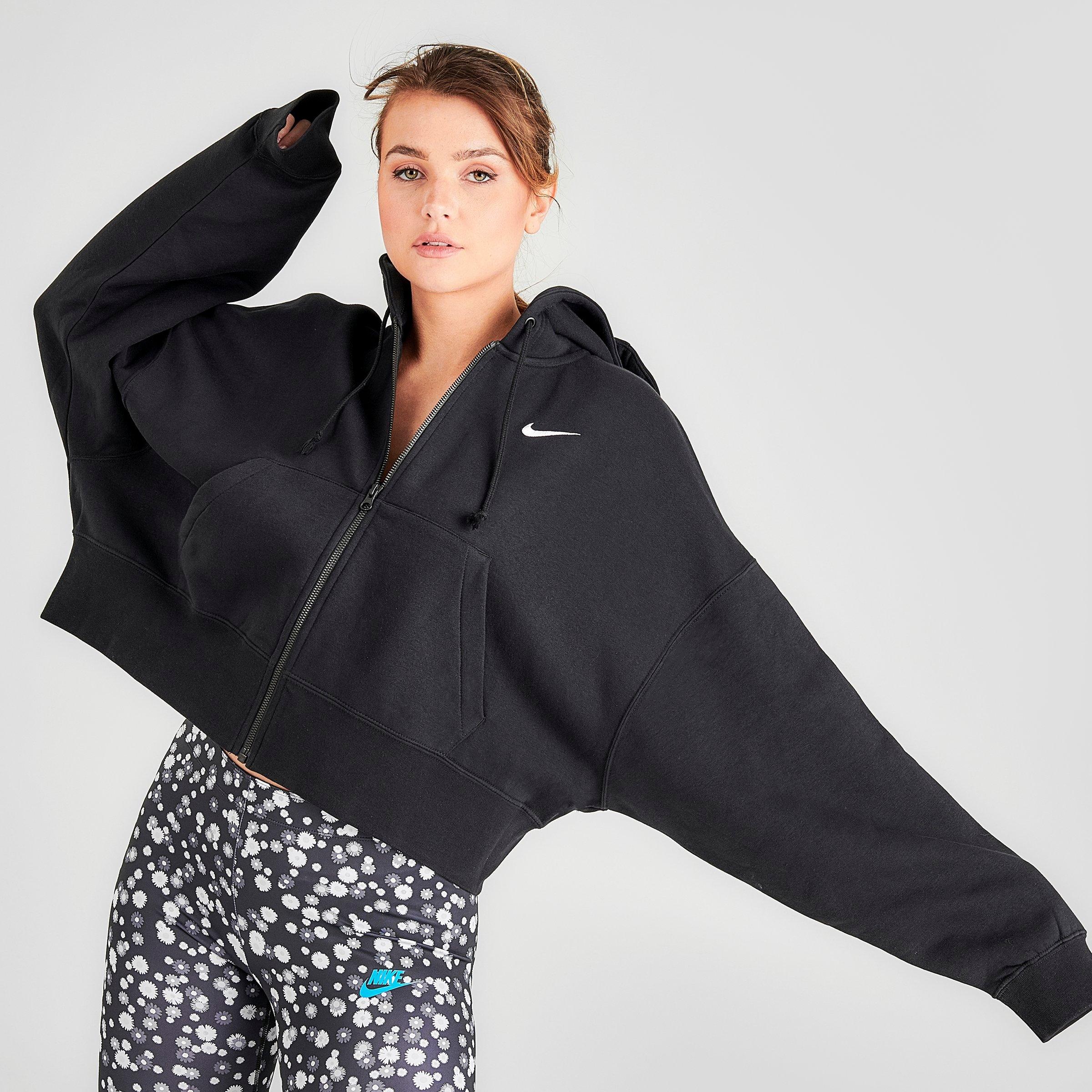 nike black full zip hoodie women's