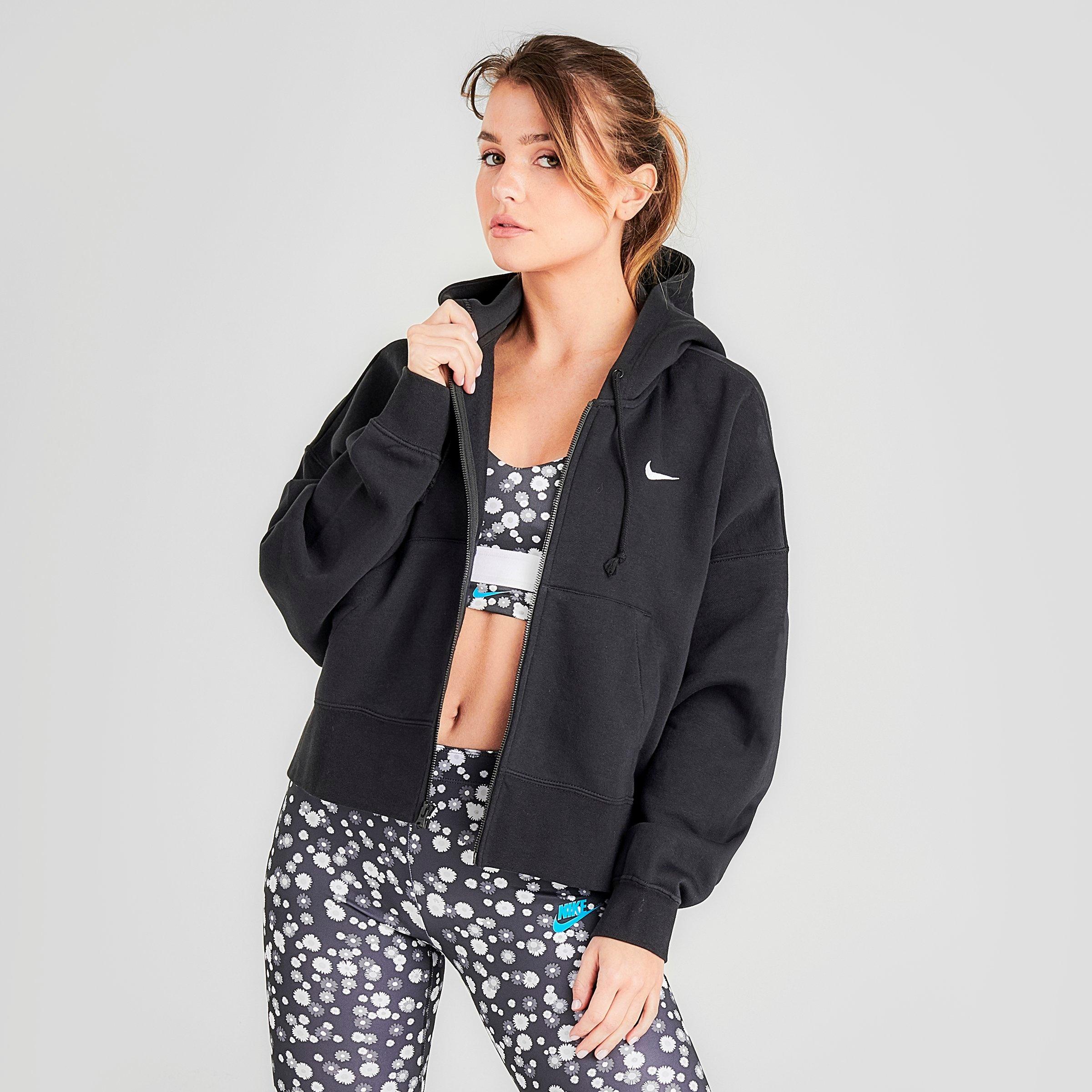 nike black full zip hoodie women's