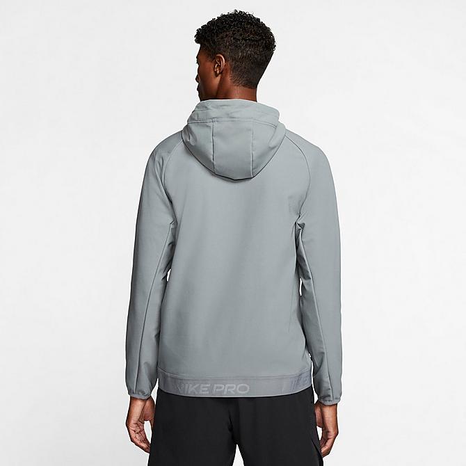 Back Left view of Men's Nike Flex Full-Zip Training Jacket in Smoke Grey/Black Click to zoom