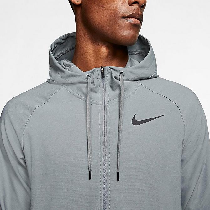 On Model 6 view of Men's Nike Flex Full-Zip Training Jacket in Smoke Grey/Black Click to zoom