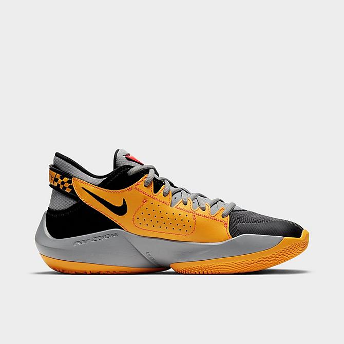 Front view of Nike Zoom Freak 2 Basketball Shoes in Black/Particle Grey/Bright Crimson/Metallic Silver Click to zoom