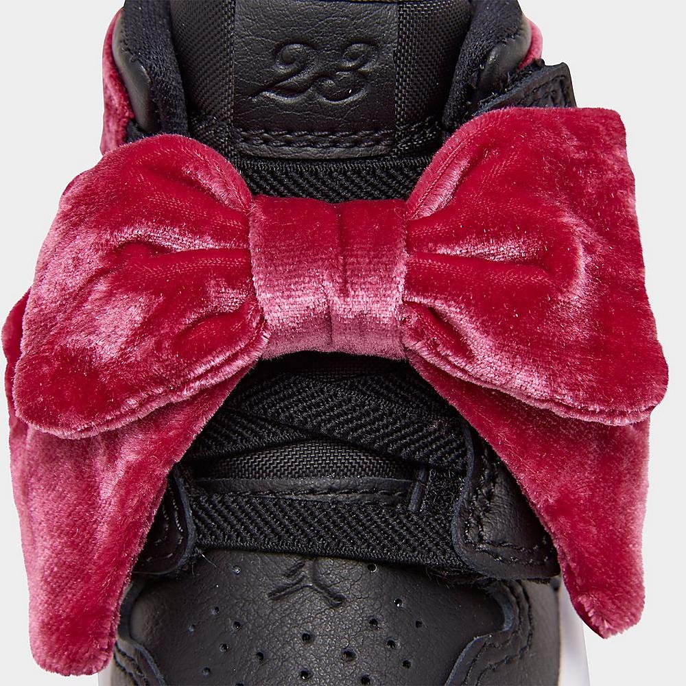 Up close Front view of Girls' Toddler Air Jordan 1 Mid Bow Casual Shoes
