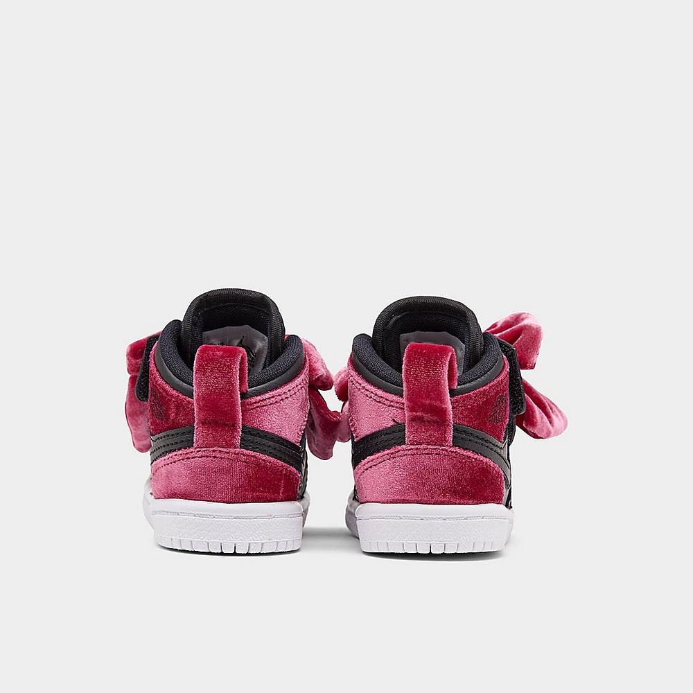 Up close Left view of Girls' Toddler Air Jordan 1 Mid Bow Casual Shoes