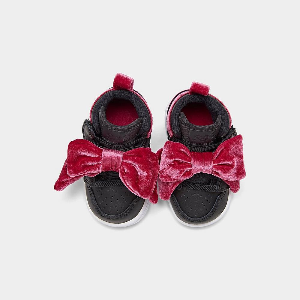 Up close Back view of Girls' Toddler Air Jordan 1 Mid Bow Casual Shoes