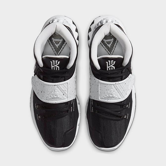 Back view of Nike Kyrie 6 (Team) Basketball Shoes in Black/White/White Click to zoom