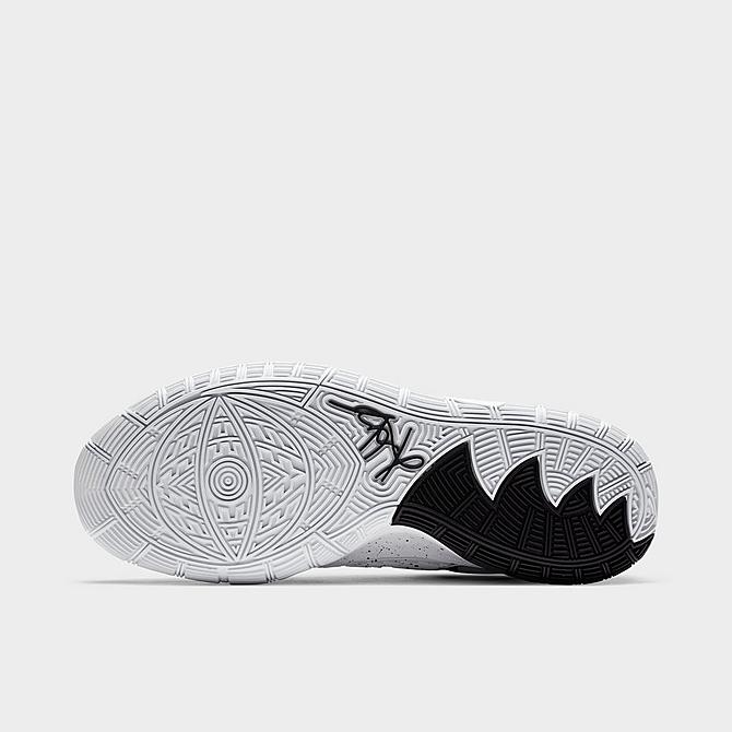 Bottom view of Nike Kyrie 6 (Team) Basketball Shoes in Black/White/White Click to zoom
