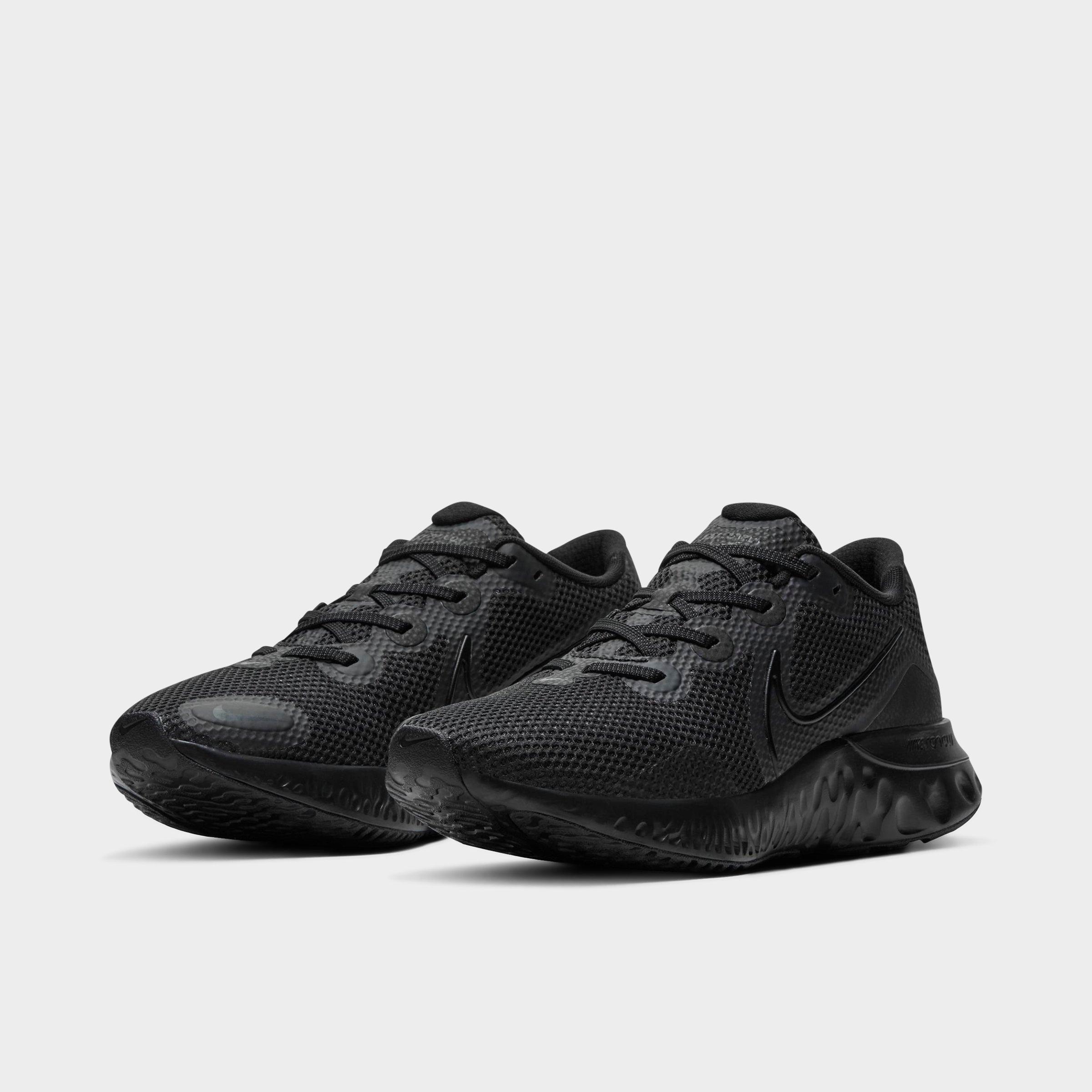 black on black nike running shoes