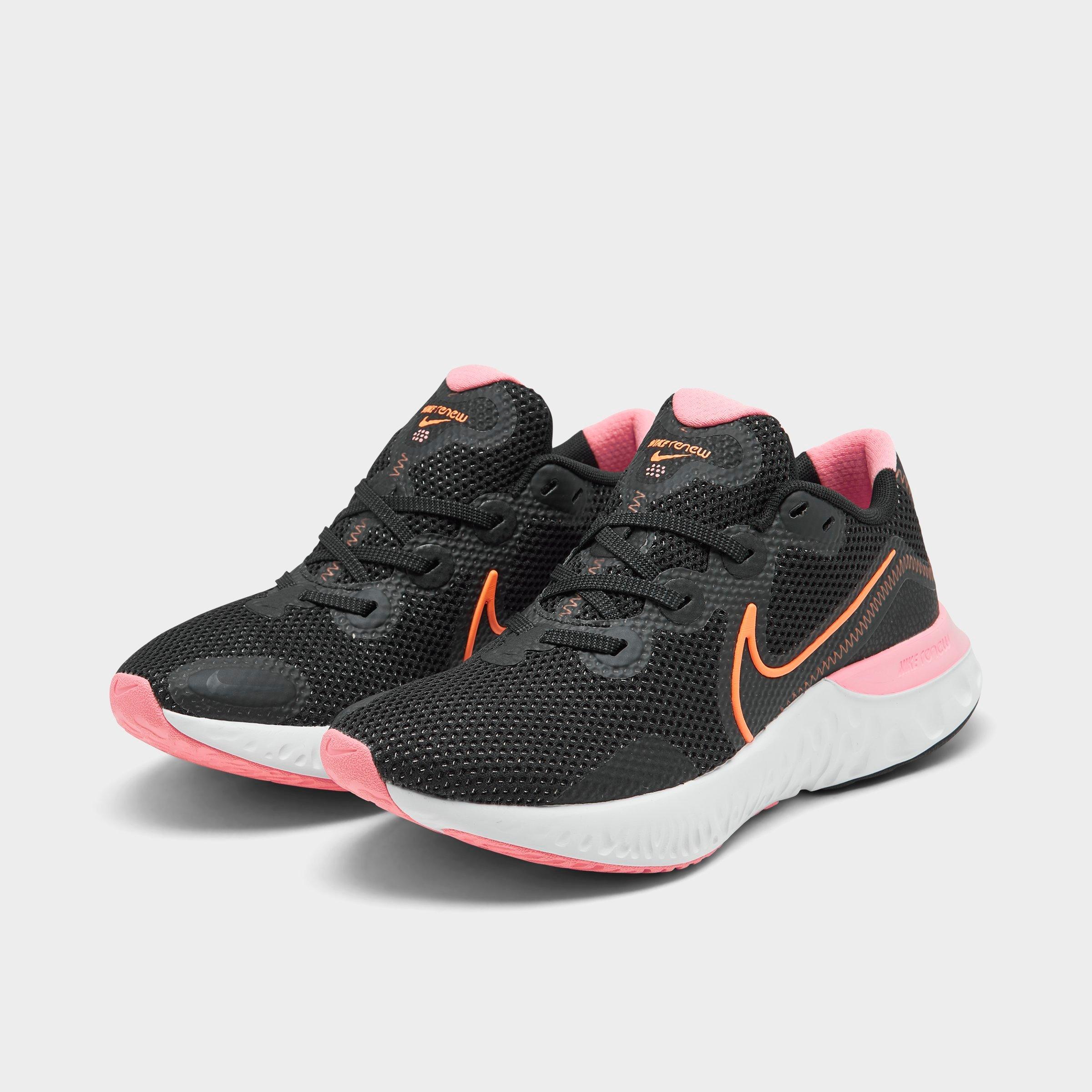 nike black and pink running shoes