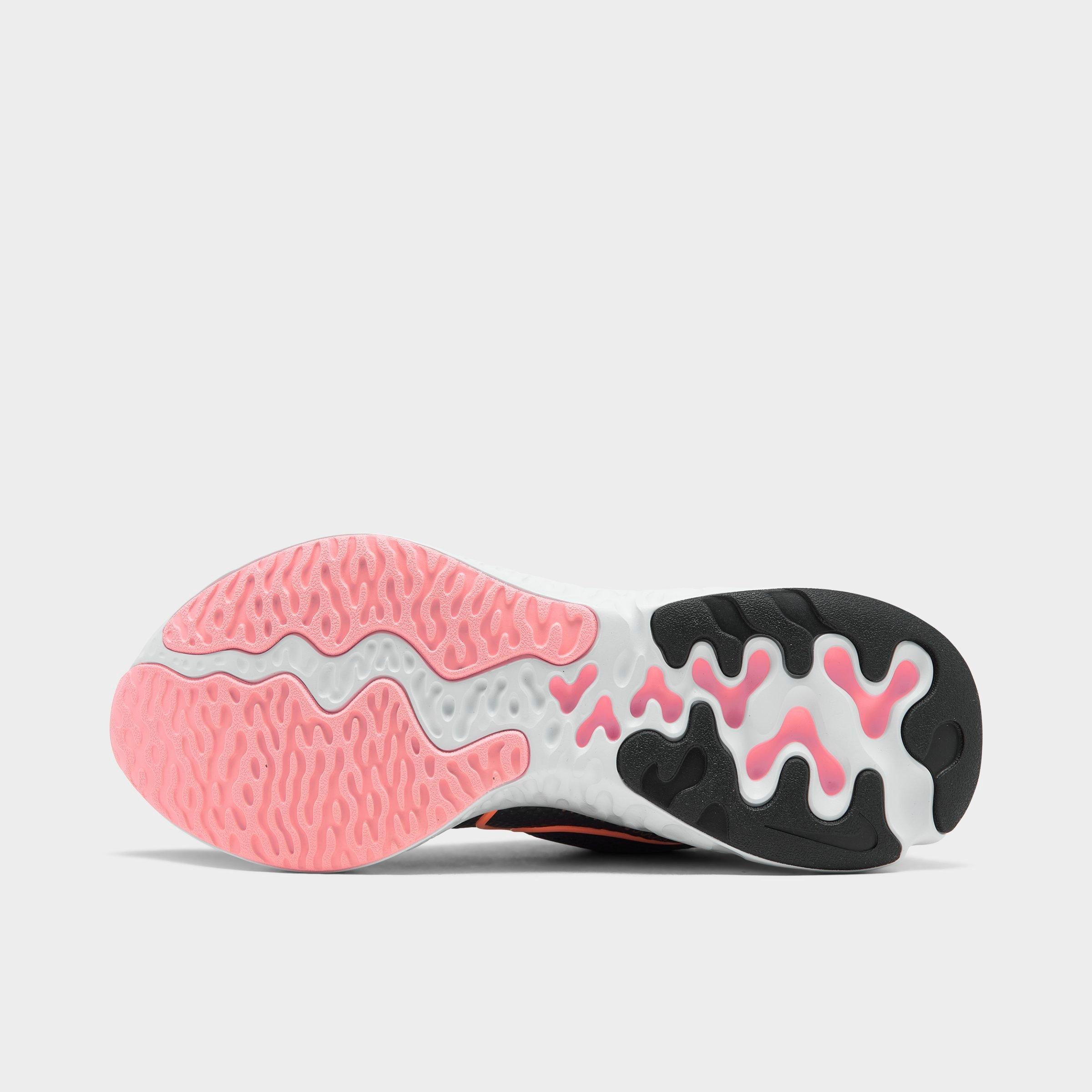 pink and white nike running shoes